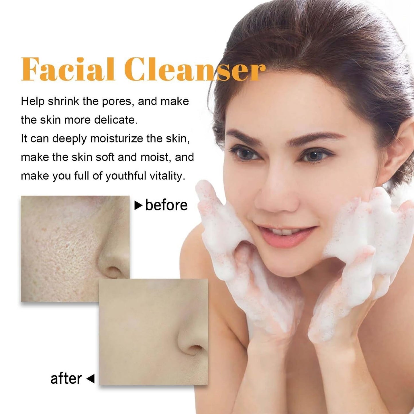 Turmeric Facial Cleanser,Foaming Face Wash,Turmeric Glow Wash,Deep Cleansing Face Cleanser with Brush (100Ml)